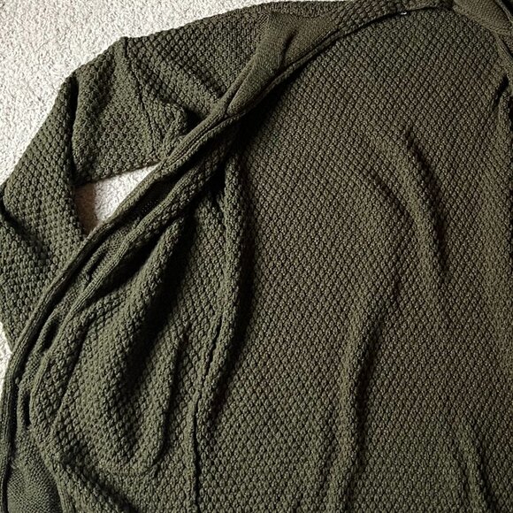AAMILIFE *Cozy* Olive Green Cardigan | Chunky Knit | Open Front | Size XS | GUC - Picture 10 of 12